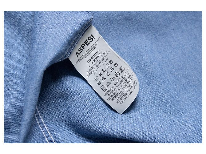 Camicia in denim blu Aspesi - vista 6