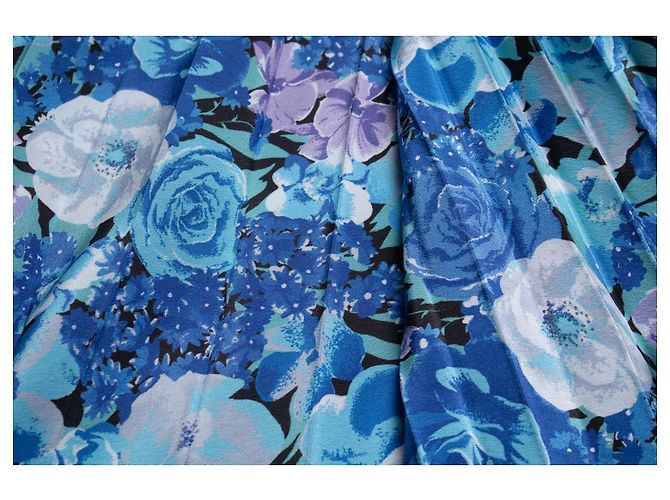 Falda midi plisada con estampado floral de Balenciaga Azul - vista 5