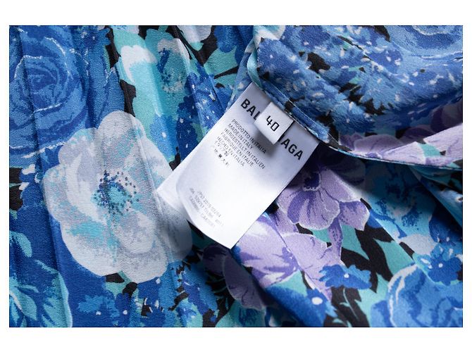 Falda midi plisada con estampado floral de Balenciaga Azul - vista 7