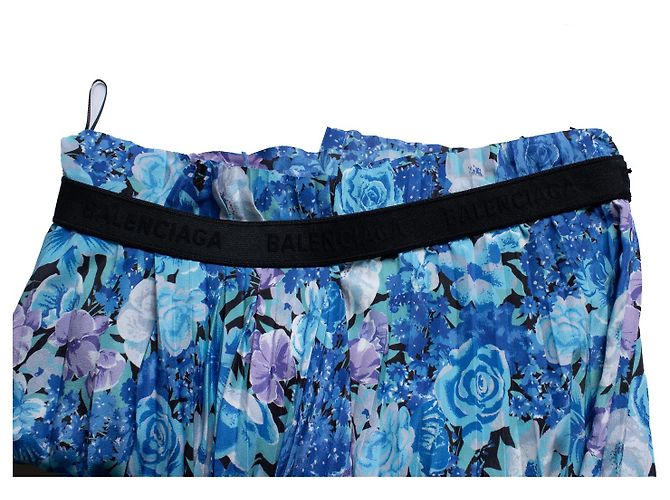 Falda midi plisada con estampado floral de Balenciaga Azul - vista 9
