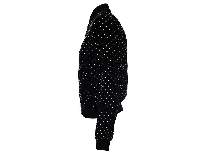 Saint Laurent, Bomber in velluto con strass Nero - vista 4