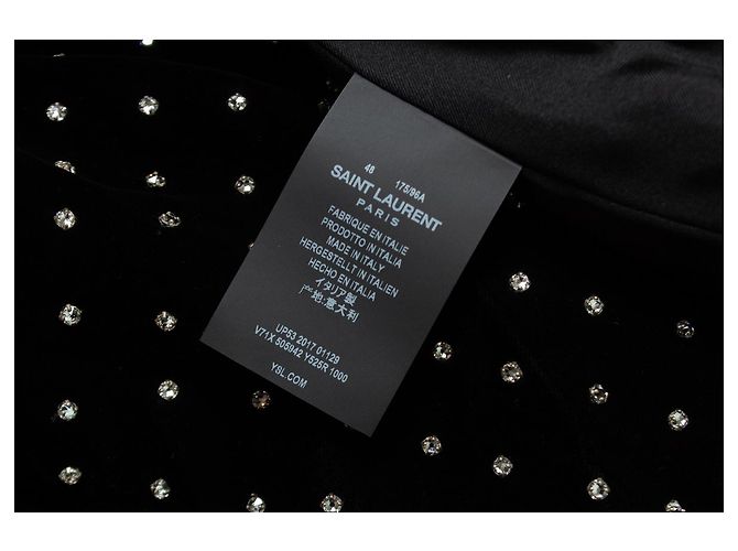 Saint Laurent, Bomber in velluto con strass Nero - vista 6