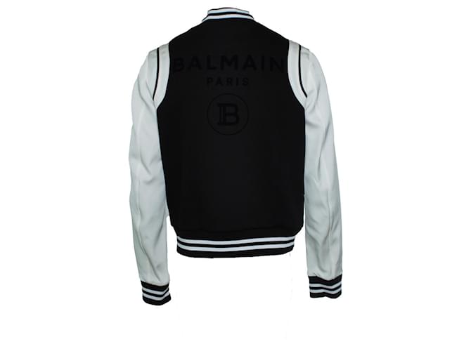 Giacca bomber nera e bianca Balmain Multicolore - vista 2