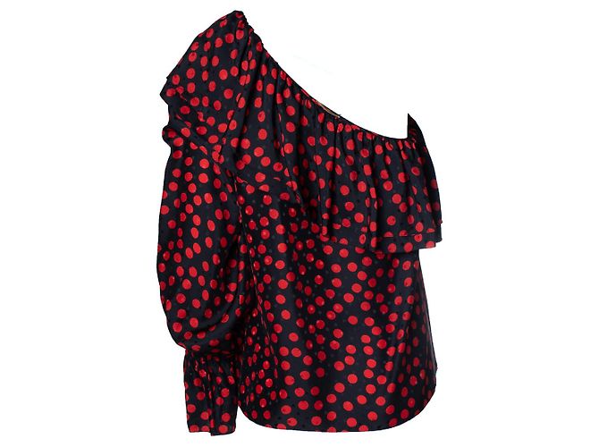 Blusa de lunares asimétrica Saint Laurent Multicolor - vista 4