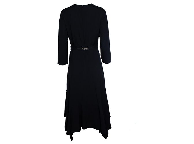 Hermès Schwarzes Maxikleid mit Gürtel von Hermes - Ansicht 2