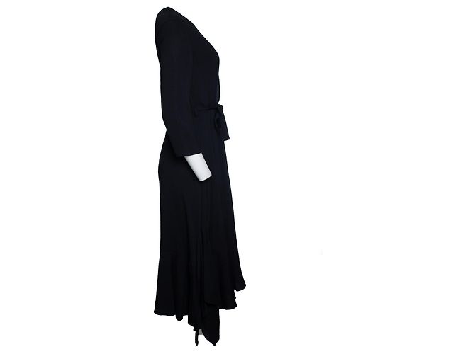 Hermès Schwarzes Maxikleid mit Gürtel von Hermes - Ansicht 4