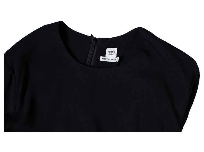 Hermès Schwarzes Maxikleid mit Gürtel von Hermes - Ansicht 9