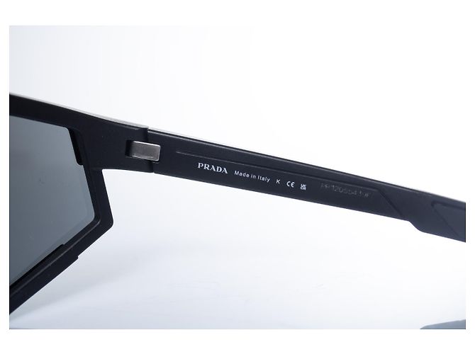 Prada, shield sunglasses in black - view 6