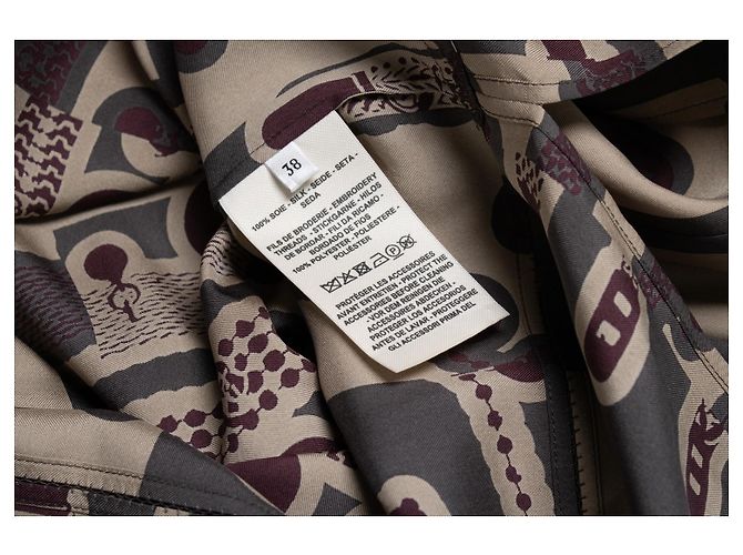Hermès Vestido midi de seda con volantes y estampado de cinturón Hermes Multicolor - vista 9