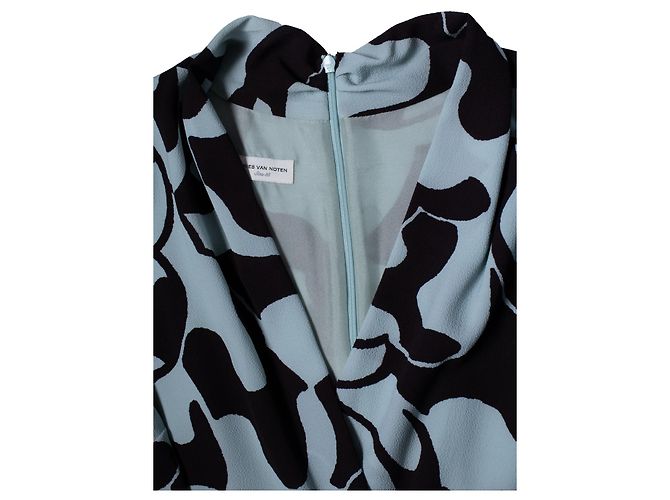 Abito maxi azzurro chiaro e marrone di Dries van Noten Multicolore - vista 7