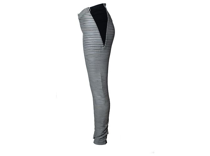 Autre Marque Gareth Pugh, leggings de couro e nylon Multicor - vista 4