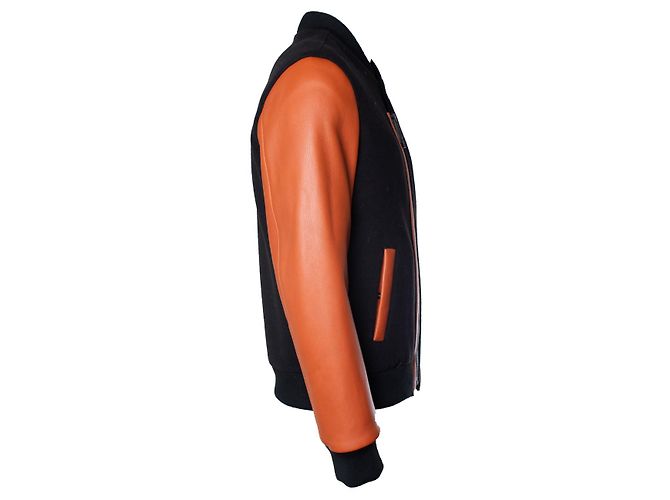 Philipp Plein, bomber con maniche in pelle arancione Multicolore - vista 2