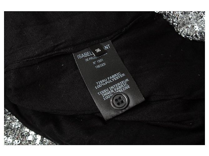Isabel Marant, Top a maniche lunghe con paillettes Argento Metallico - vista 5