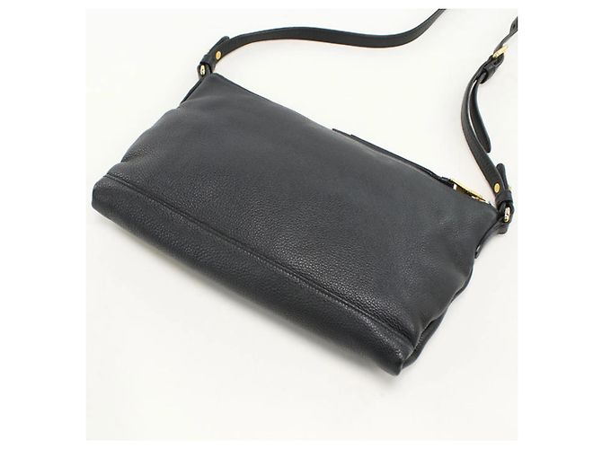Borsa a tracolla in pelle nera Prada Nero - vista 2