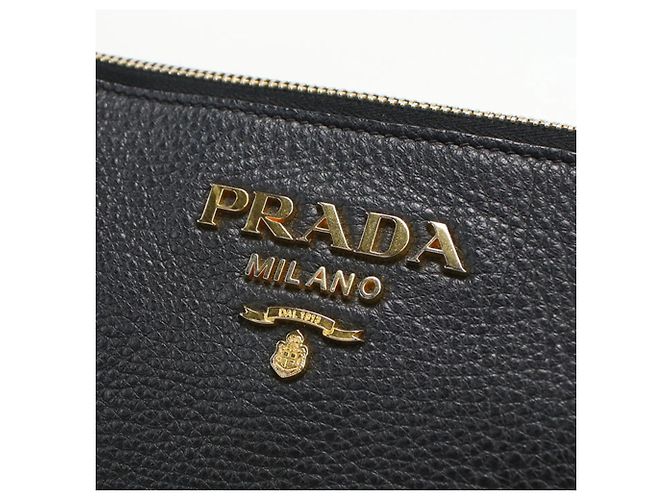 Borsa a tracolla in pelle nera Prada Nero - vista 4