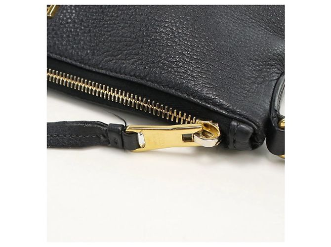 Borsa a tracolla in pelle nera Prada Nero - vista 5