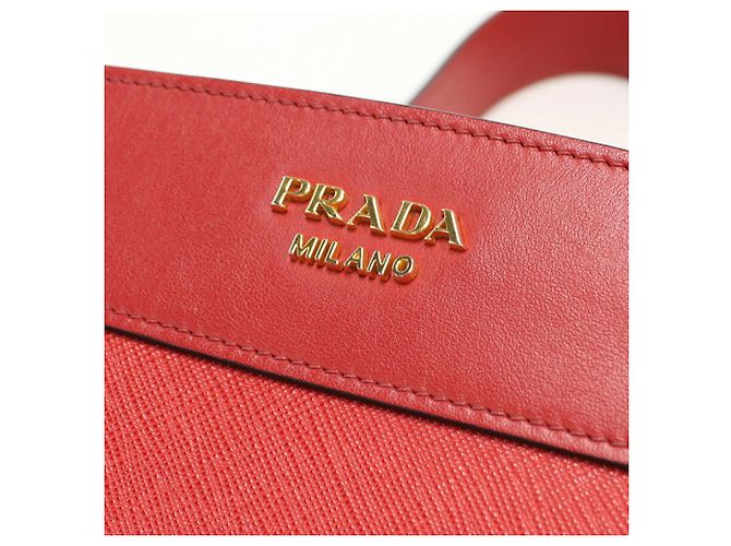 Saffiano Borsa a spalla in pelle rossa Prada Rosso - vista 4