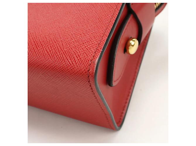 Saffiano Borsa a spalla in pelle rossa Prada Rosso - vista 6