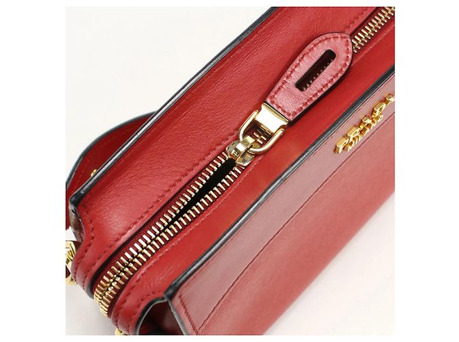 Saffiano Borsa a spalla in pelle rossa Prada Rosso - vista 7