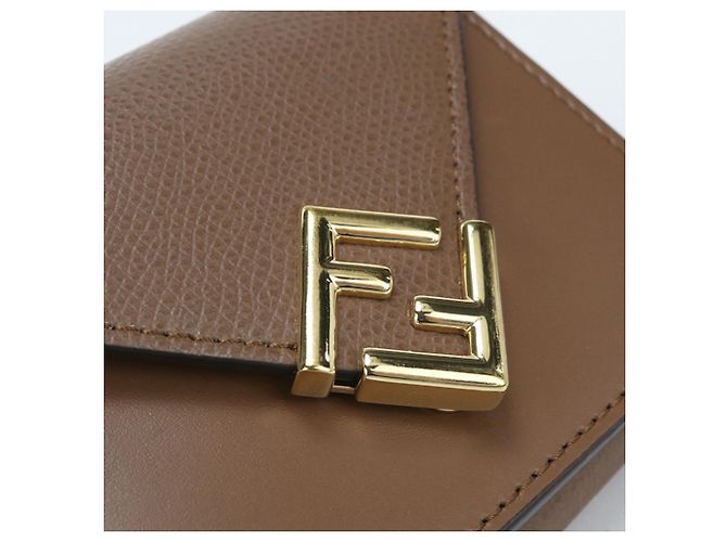 Fendi Tri-fold Wallet in Brown Leather - view 8