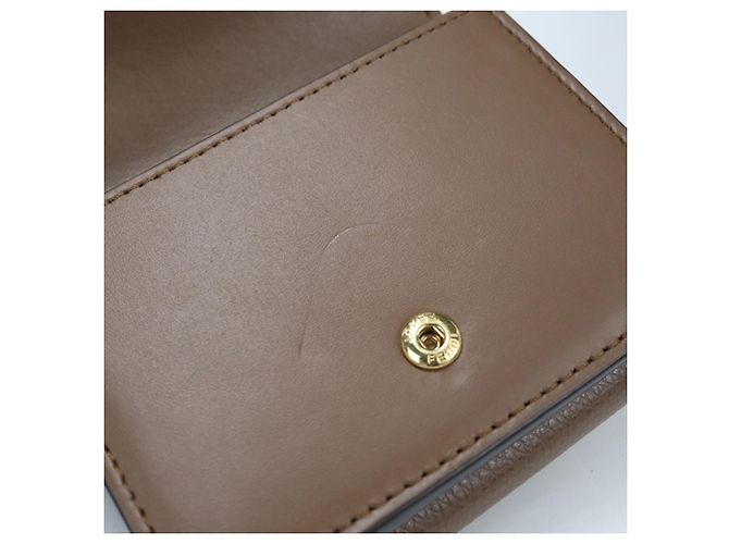 Fendi Tri-fold Wallet in Brown Leather - view 9
