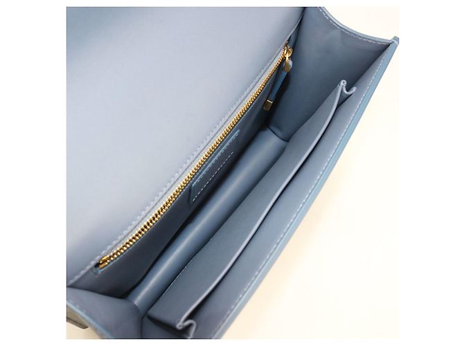 Borsa a spalla in pelle blu Christian Dior - vista 3