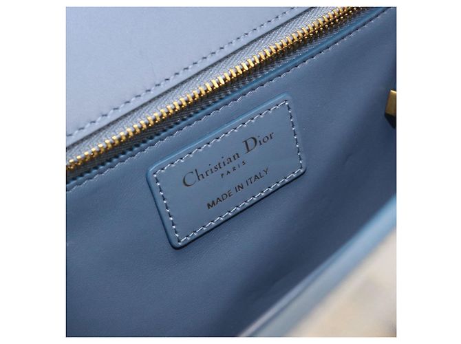 Borsa a spalla in pelle blu Christian Dior - vista 4