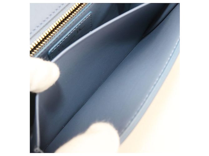 Borsa a spalla in pelle blu Christian Dior - vista 5