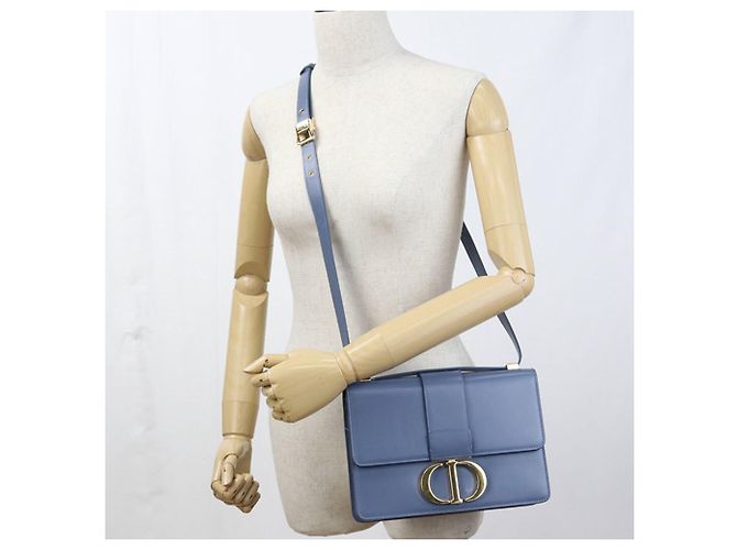 Borsa a spalla in pelle blu Christian Dior - vista 9