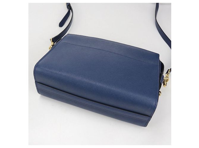 Borsa a tracolla in pelle Saffiano Prada Blu navy - vista 2