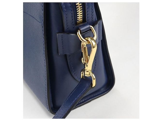 Borsa a tracolla in pelle Saffiano Prada Blu navy - vista 6