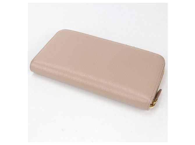 Cartera larga de piel de ternera beige Prada - vista 2