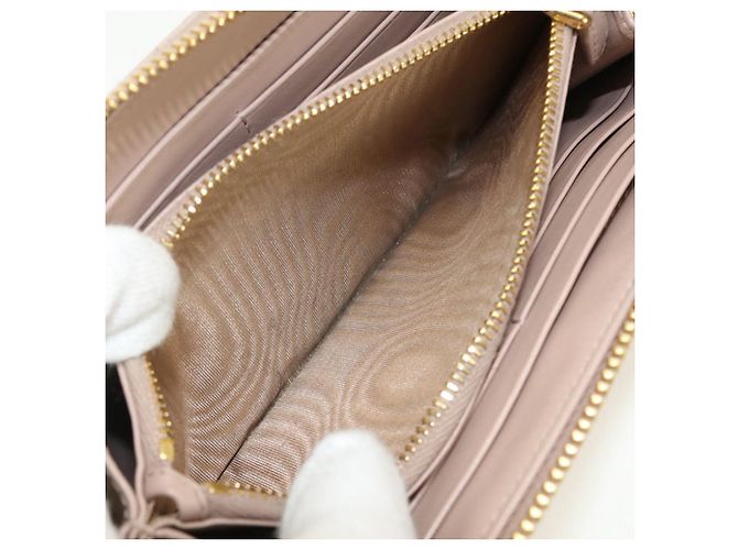 Cartera larga de piel de ternera beige Prada - vista 4