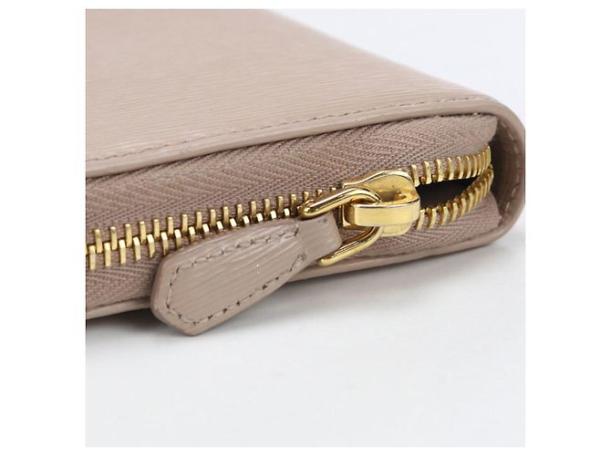 Cartera larga de piel de ternera beige Prada - vista 6