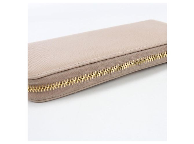 Cartera larga de piel de ternera beige Prada - vista 7