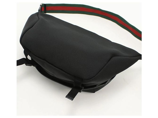 Borsa a spalla e a tracolla in tela nera GUCCI Nero - vista 2