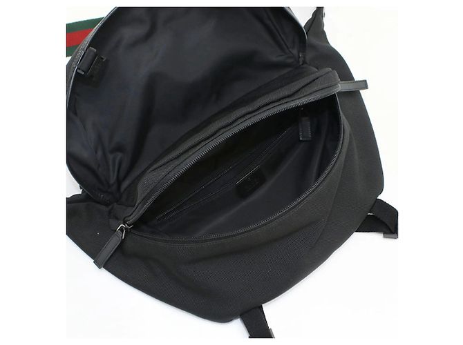Borsa a spalla e a tracolla in tela nera GUCCI Nero - vista 3