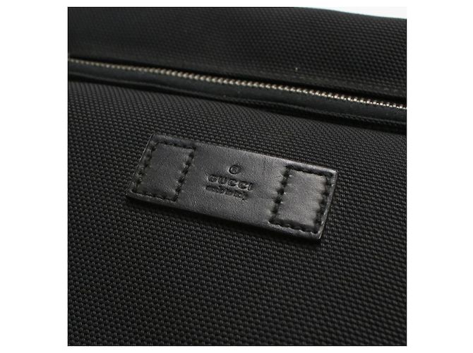 Borsa a spalla e a tracolla in tela nera GUCCI Nero - vista 5