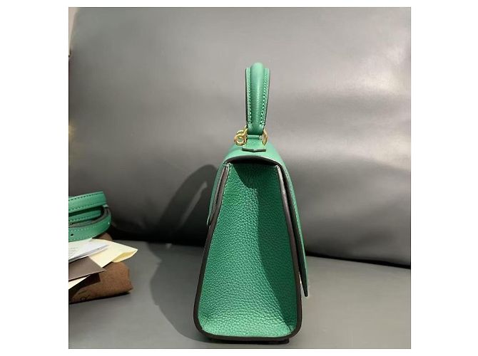 Borsa a tracolla Moynat Moynane BB Pelle Litchi Verde Smeraldo - vista 2