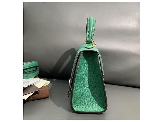 Borsa a tracolla Moynat Moynane BB Pelle Litchi Verde Smeraldo - vista 3
