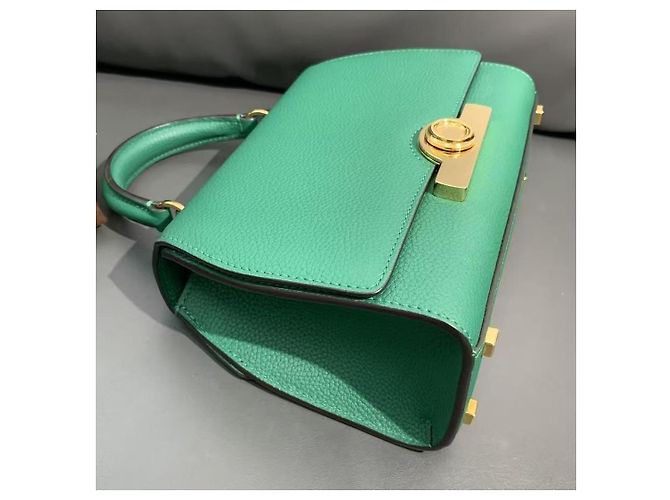 Borsa a tracolla Moynat Moynane BB Pelle Litchi Verde Smeraldo - vista 6