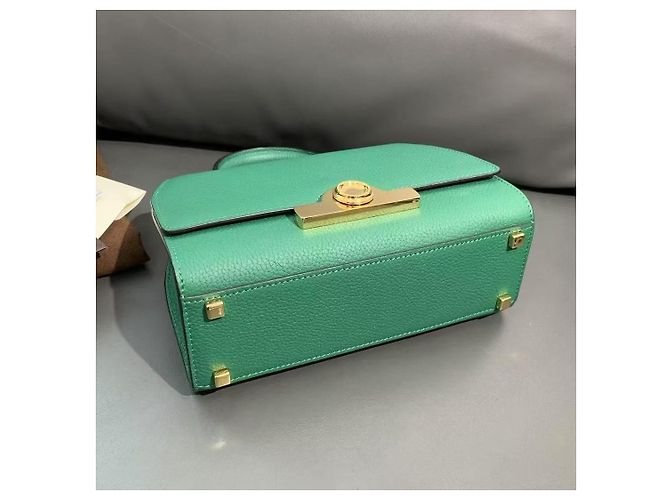 Borsa a tracolla Moynat Moynane BB Pelle Litchi Verde Smeraldo - vista 7