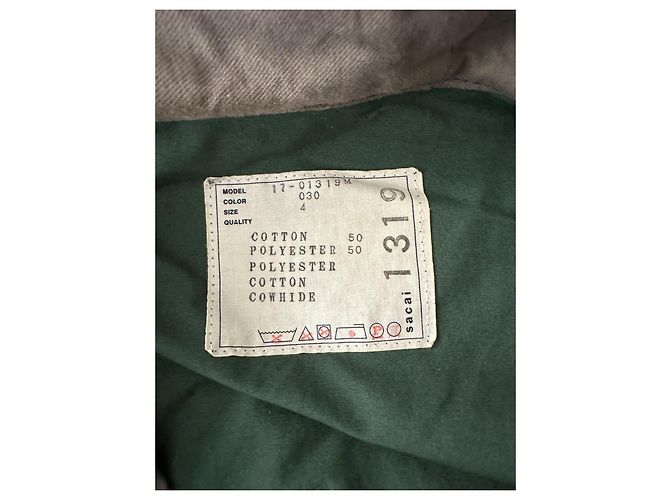 Parka Sacai in cotone nylon verde scuro - vista 10