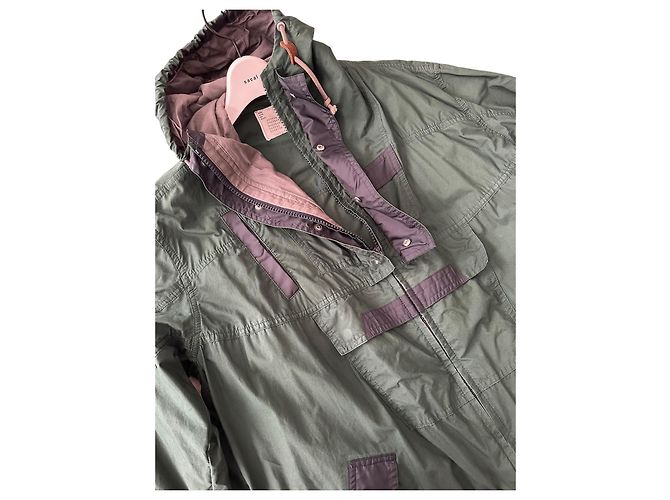Parka Sacai in cotone nylon verde scuro - vista 3