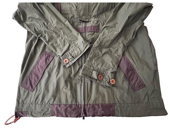 Parka Sacai in cotone nylon verde scuro - vista 6
