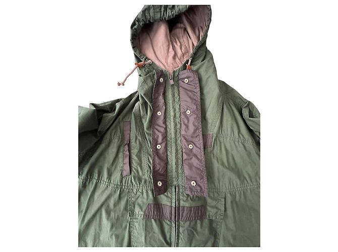 Parka Sacai in cotone nylon verde scuro - vista 8