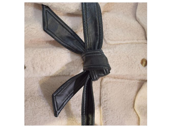 Beige Wollmischung Mantel Maje Paris, taillierte Oversized-Jacke mit Gürtel, Größe 38 EU Roh - Ansicht 12