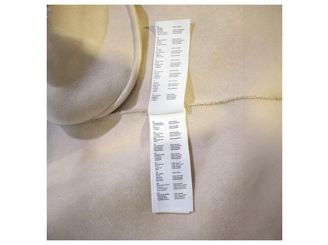 Beige Wollmischung Mantel Maje Paris, taillierte Oversized-Jacke mit Gürtel, Größe 38 EU Roh - Ansicht 5