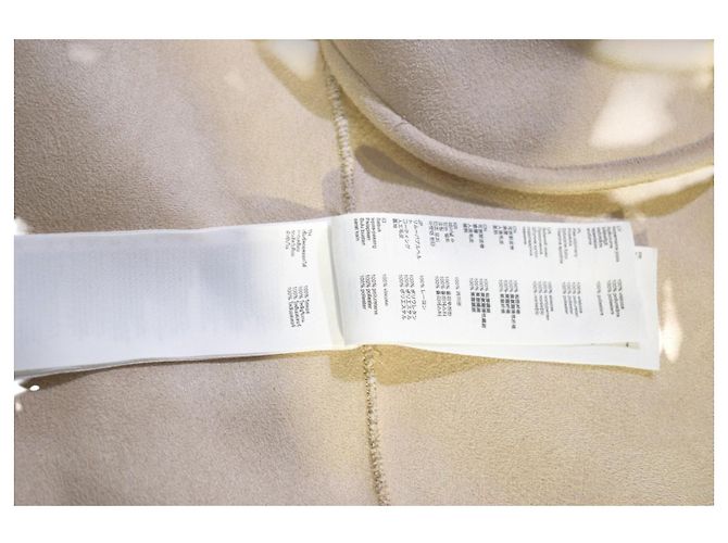 Beige Wollmischung Mantel Maje Paris, taillierte Oversized-Jacke mit Gürtel, Größe 38 EU Roh - Ansicht 6