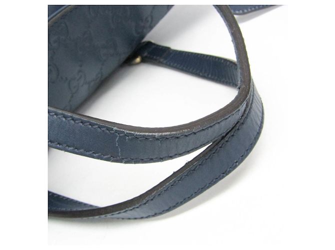 Borsa a spalla in pelle blu Guccissima di Gucci - vista 12